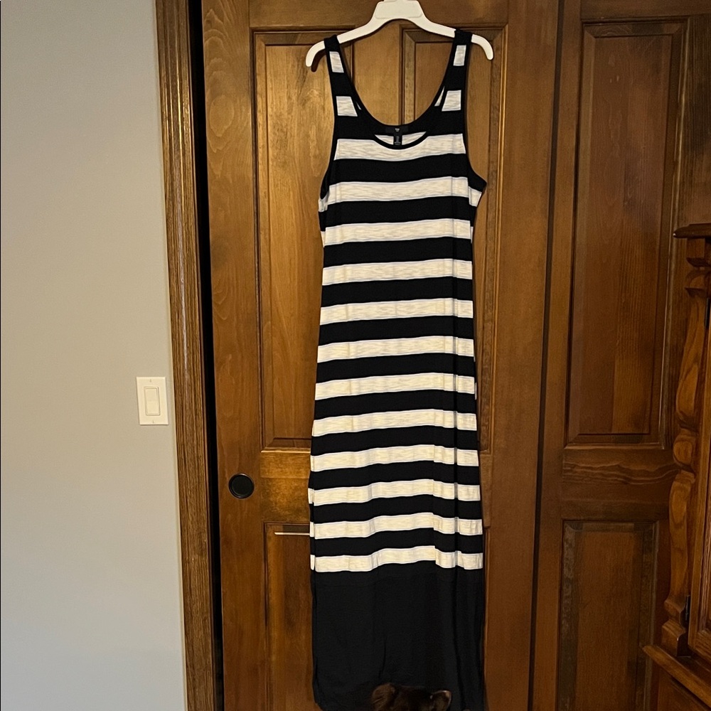 GAP Blue and White Striped Maxi Dress
